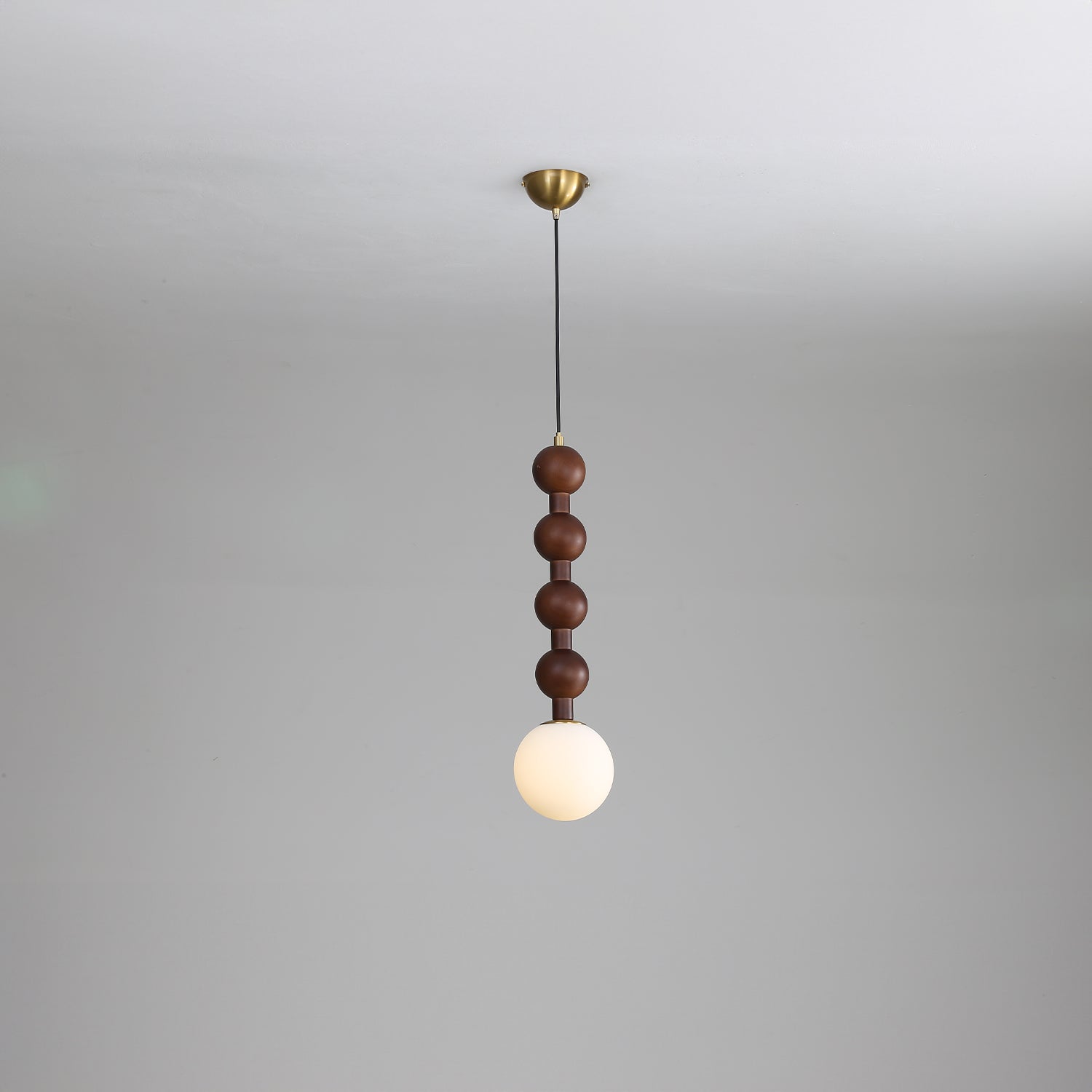 Beaded Wooden Pendant Light