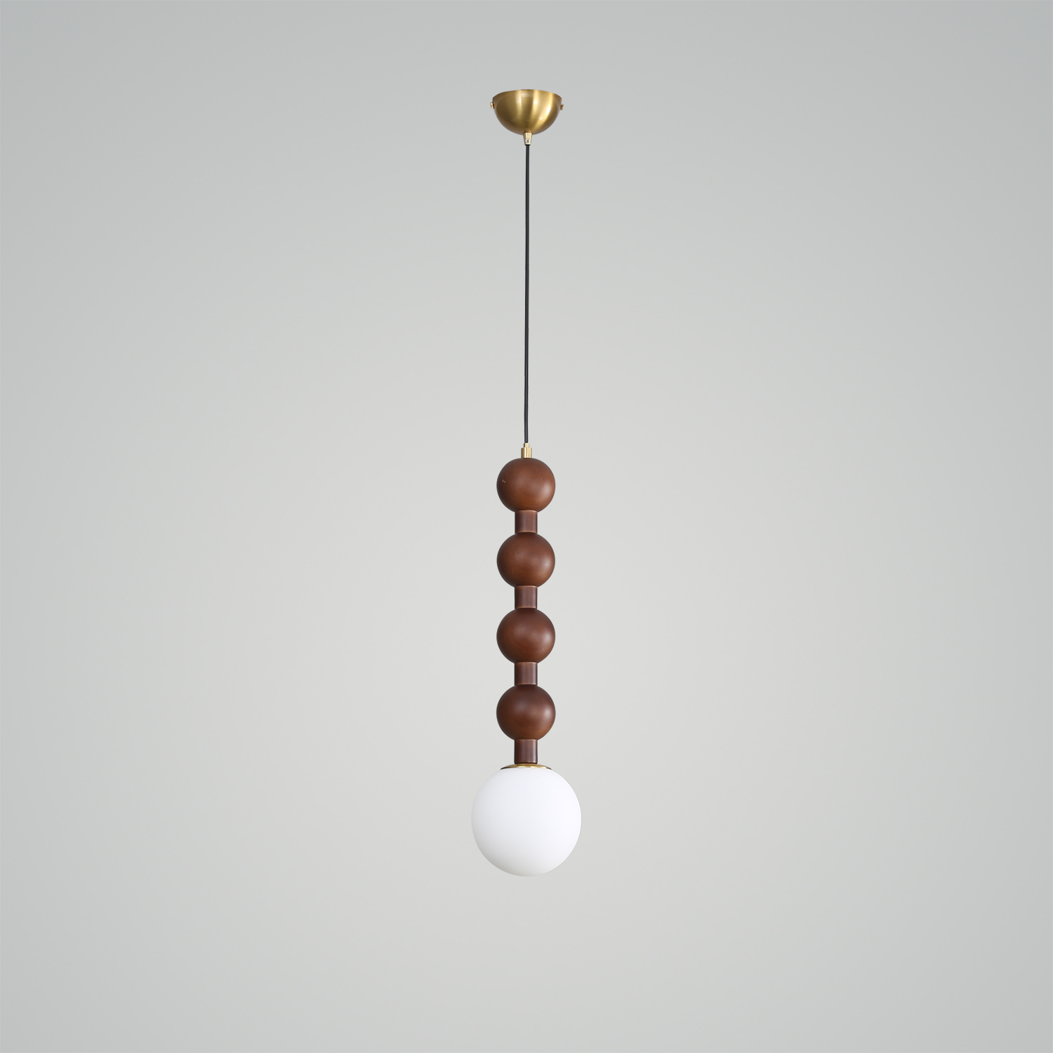 Beaded Wooden Pendant Light