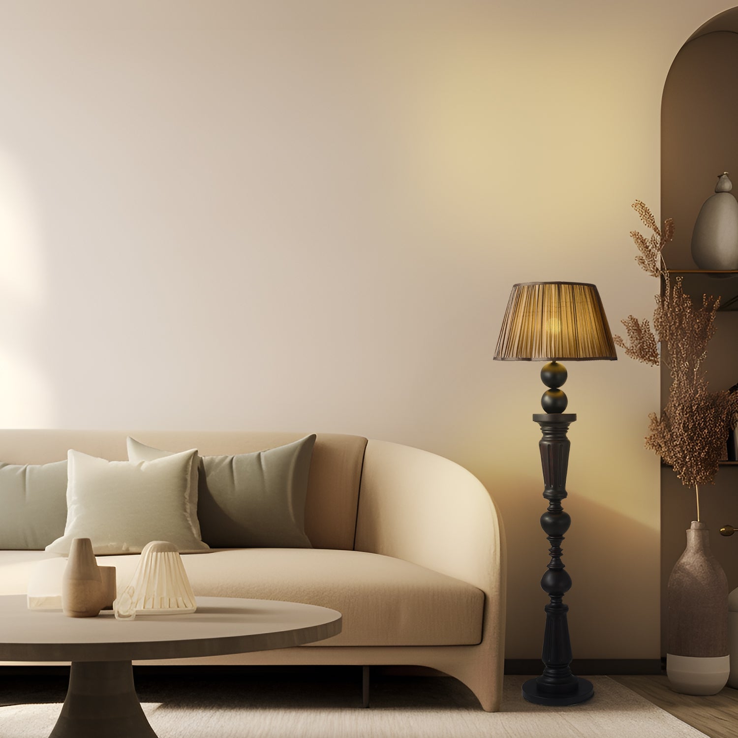 Original Wood Vintage Floor Lamp