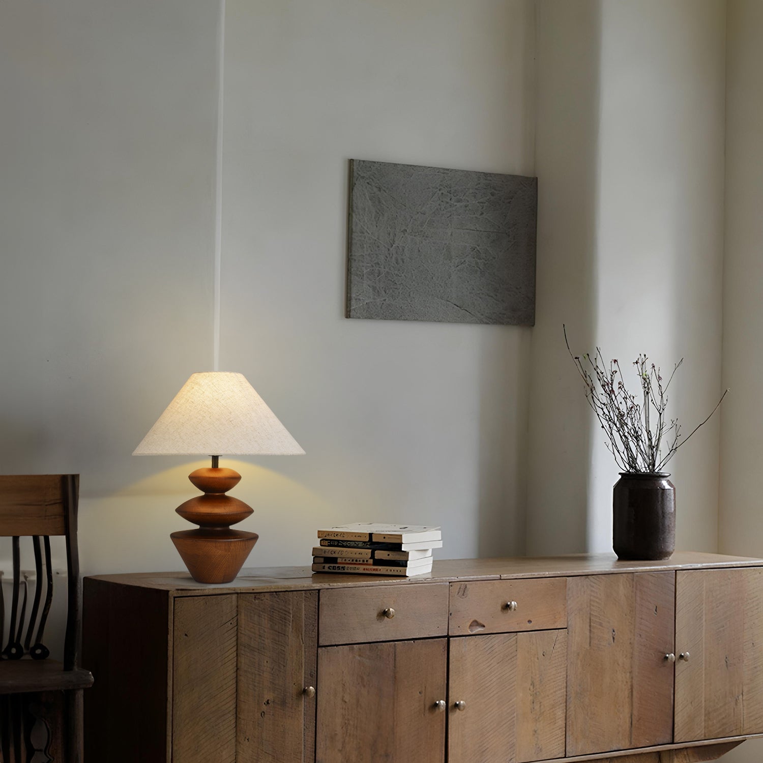 Original Wood Vintage Table Lamp