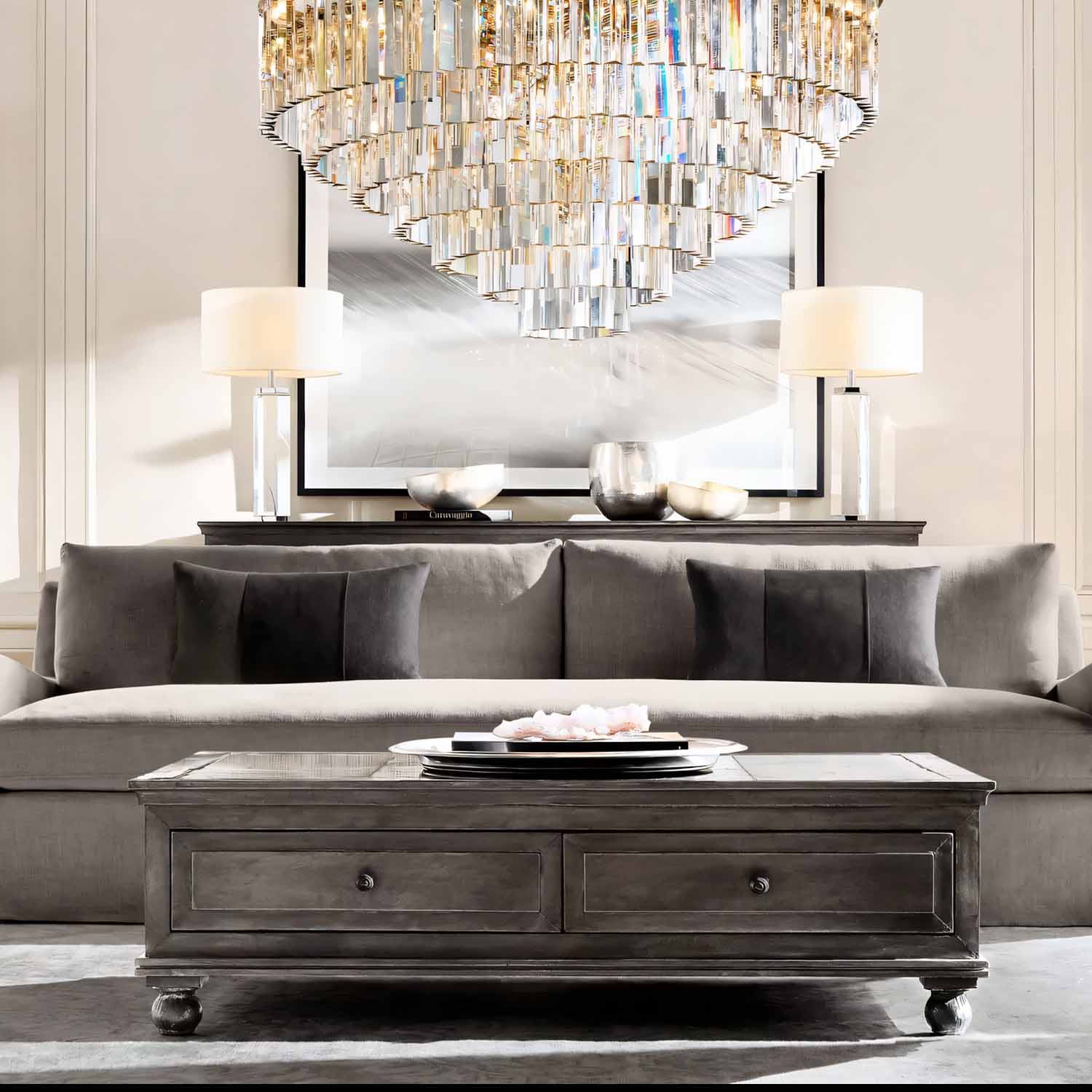 1920s Odeon Round Chandelier