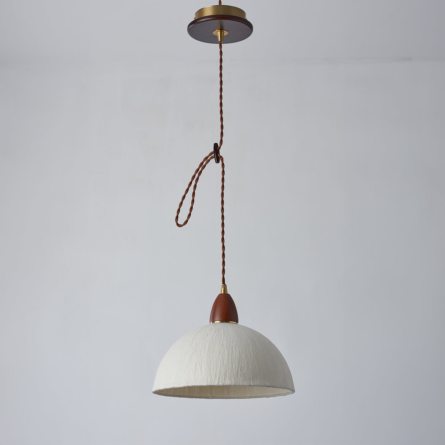 Walnut Rice Paper Pendant Light A