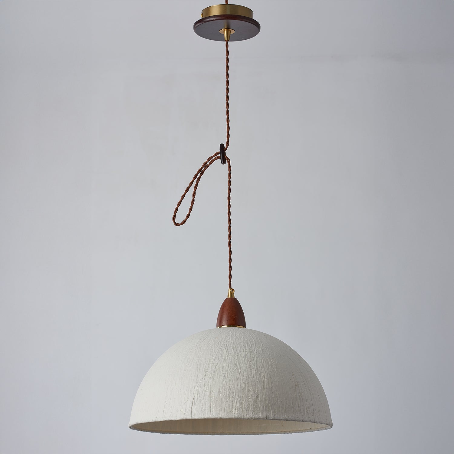 Walnut Rice Paper Pendant Light A