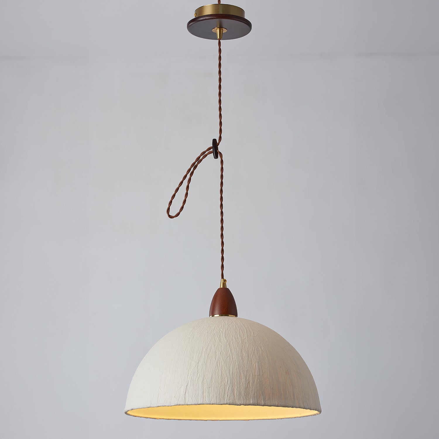 Walnut Rice Paper Pendant Light A