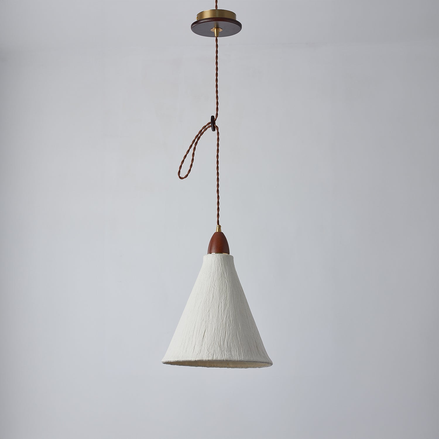 Walnut Rice Paper Pendant Light B