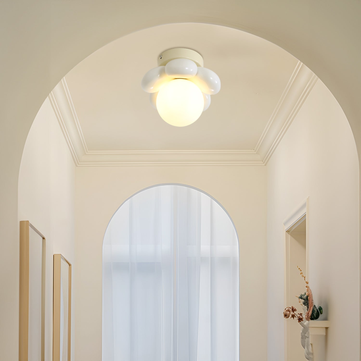 Cream Flower Ceiling Light