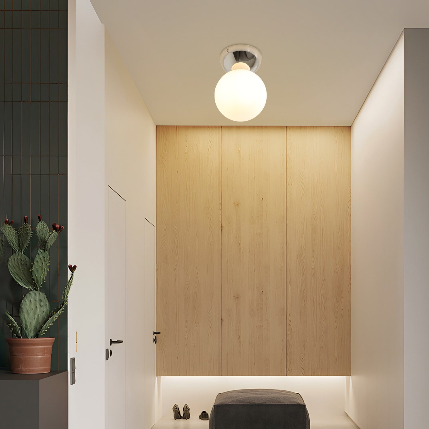 Cream Ball Ceiling Light