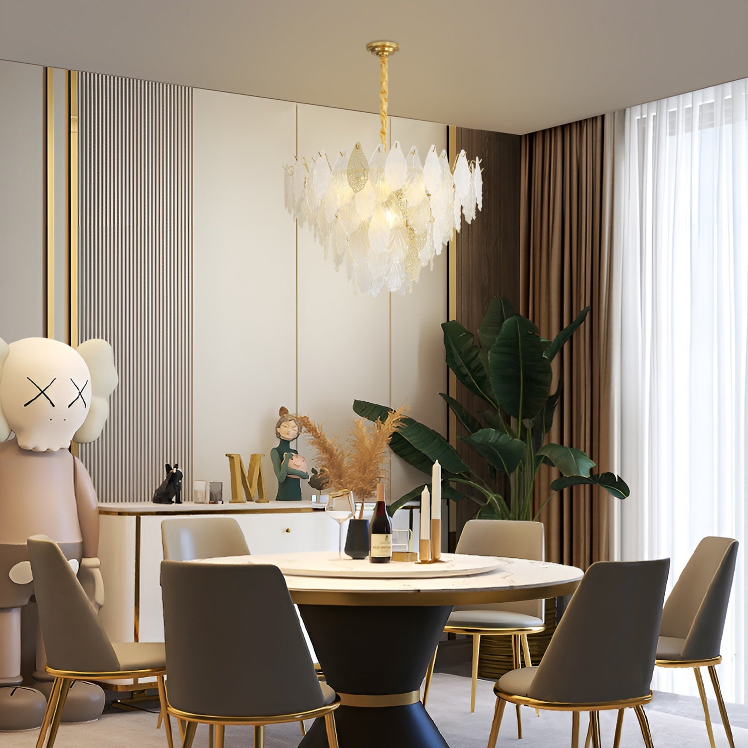 Autumn Leaf Glass Chandelier