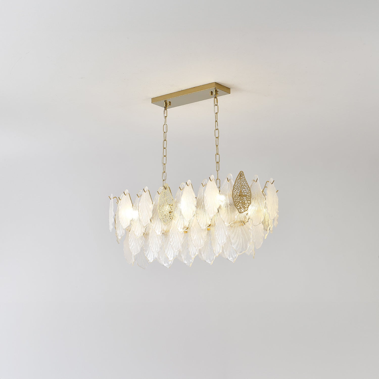 Autumn Leaf Glass Linear Chandelier