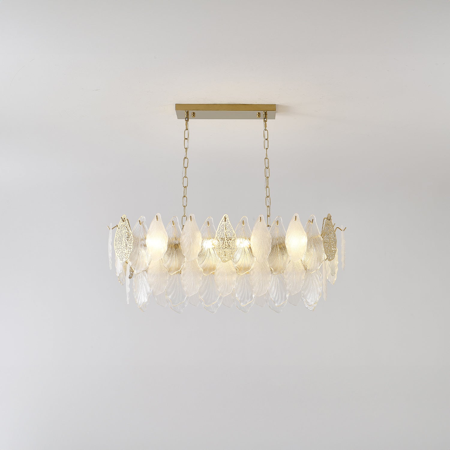 Autumn Leaf Glass Linear Chandelier