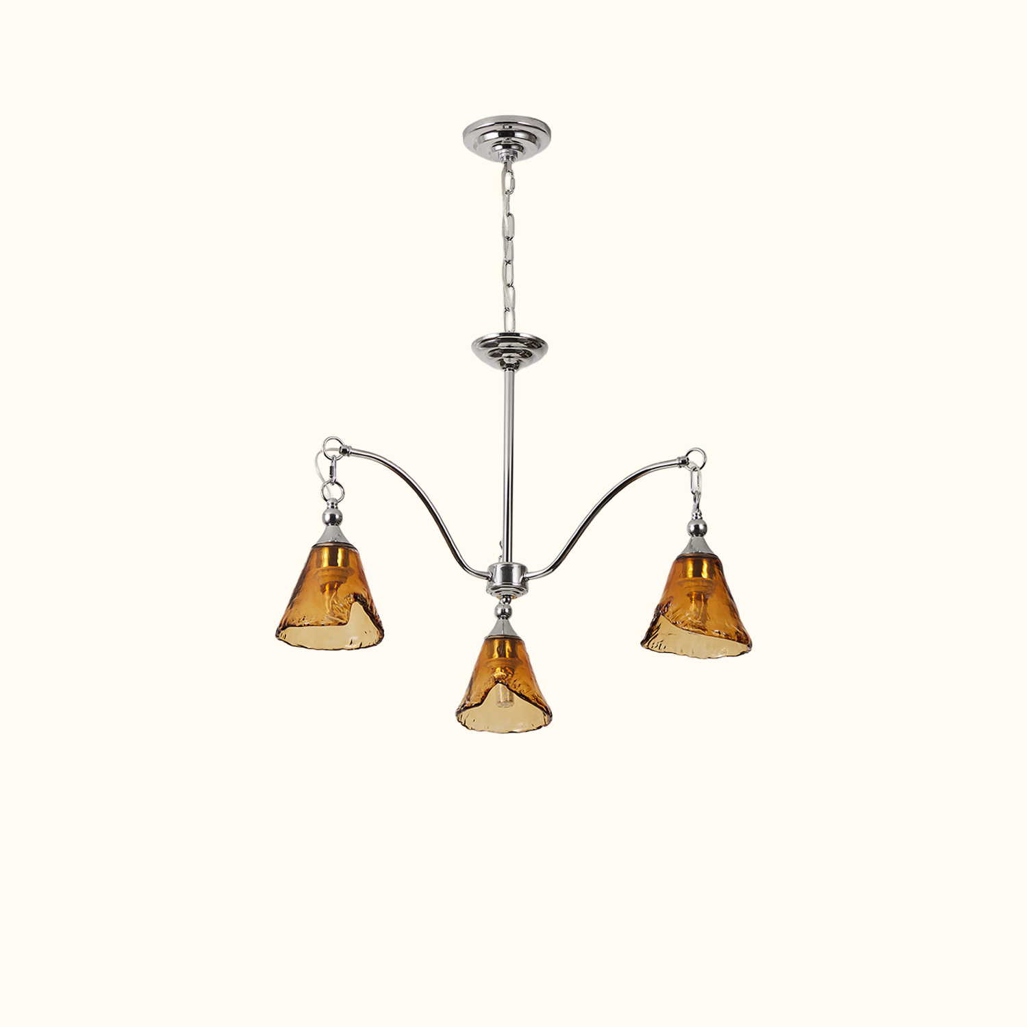 Amber Bell Glass Chandelier