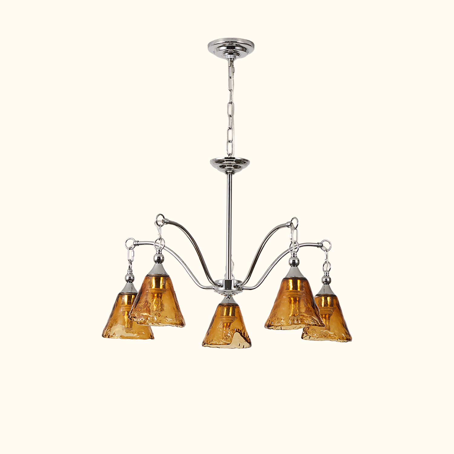Amber Bell Glass Chandelier