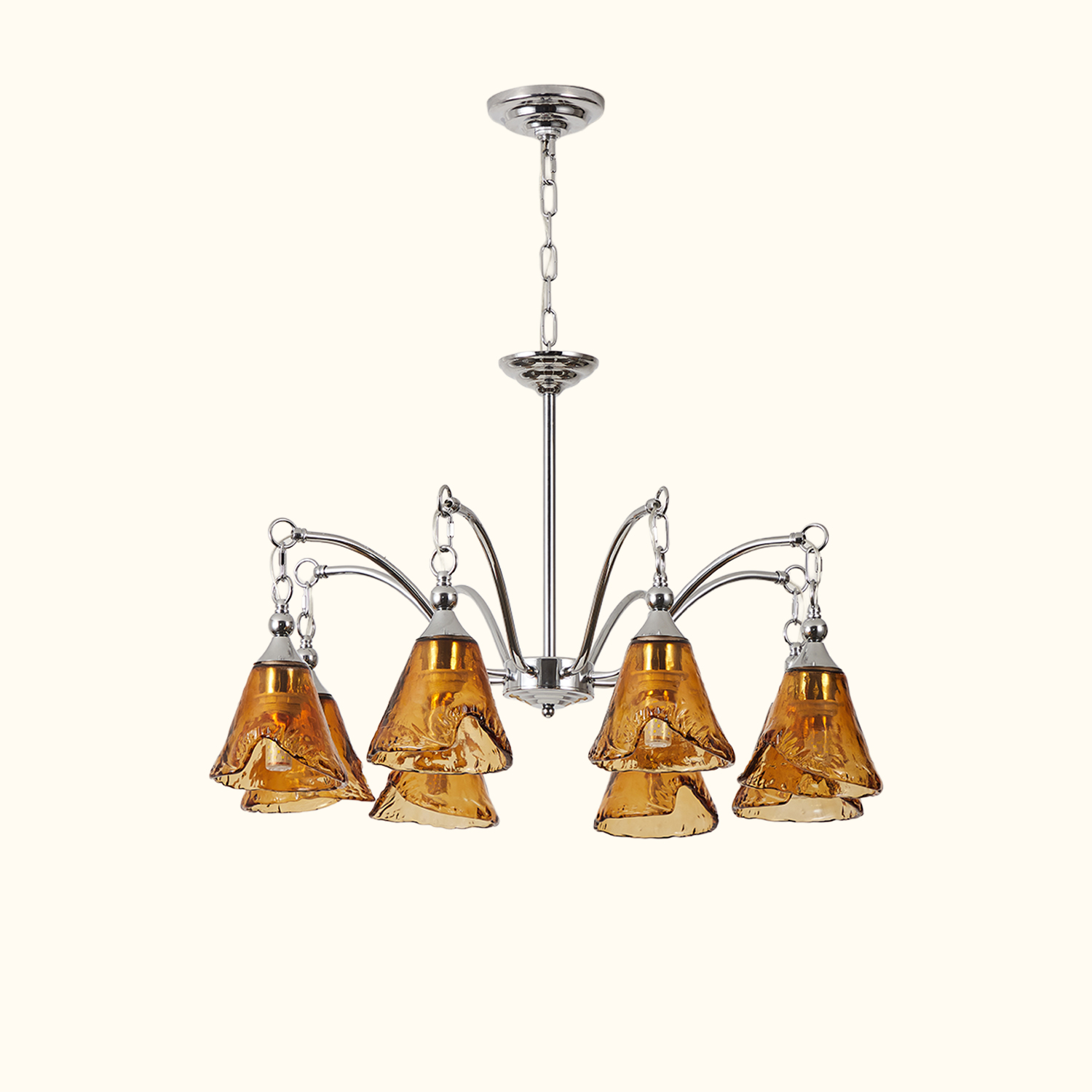 Amber Bell Glass Chandelier