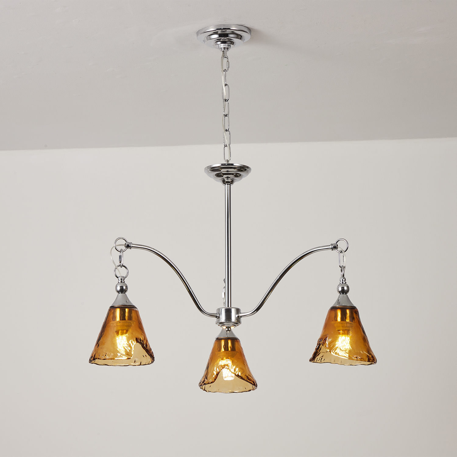 Amber Bell Glass Chandelier