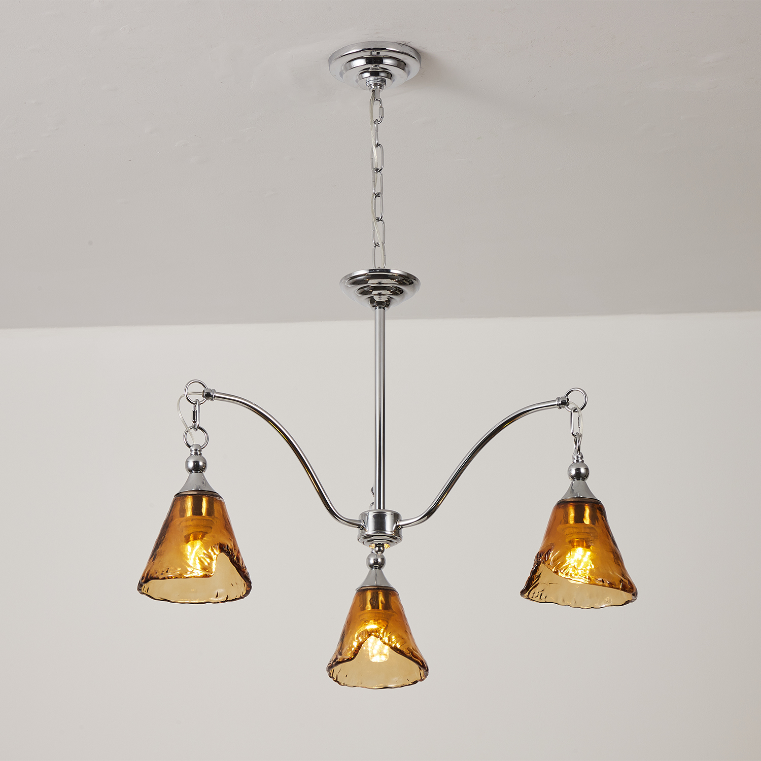 Amber Bell Glass Chandelier