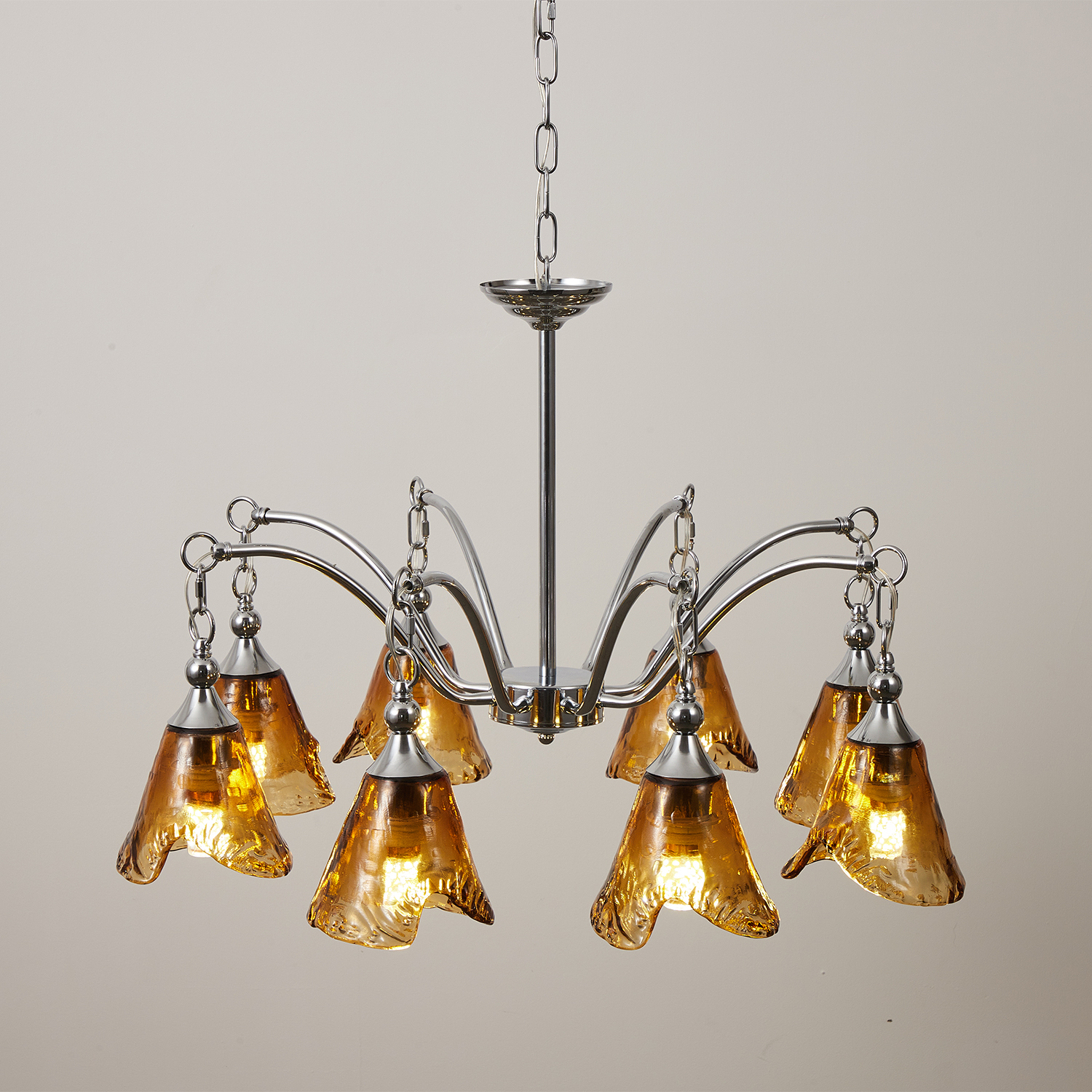Amber Bell Glass Chandelier