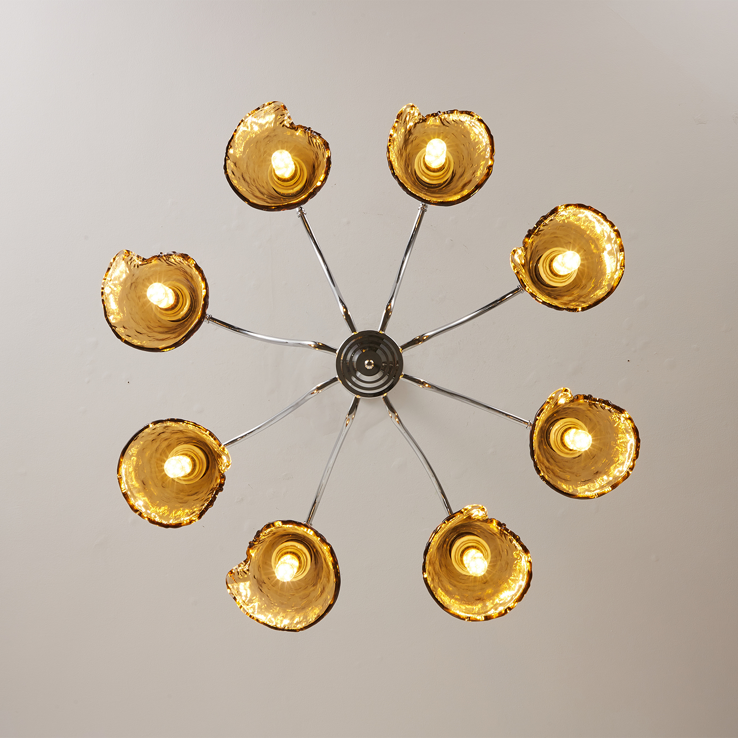 Amber Bell Glass Chandelier