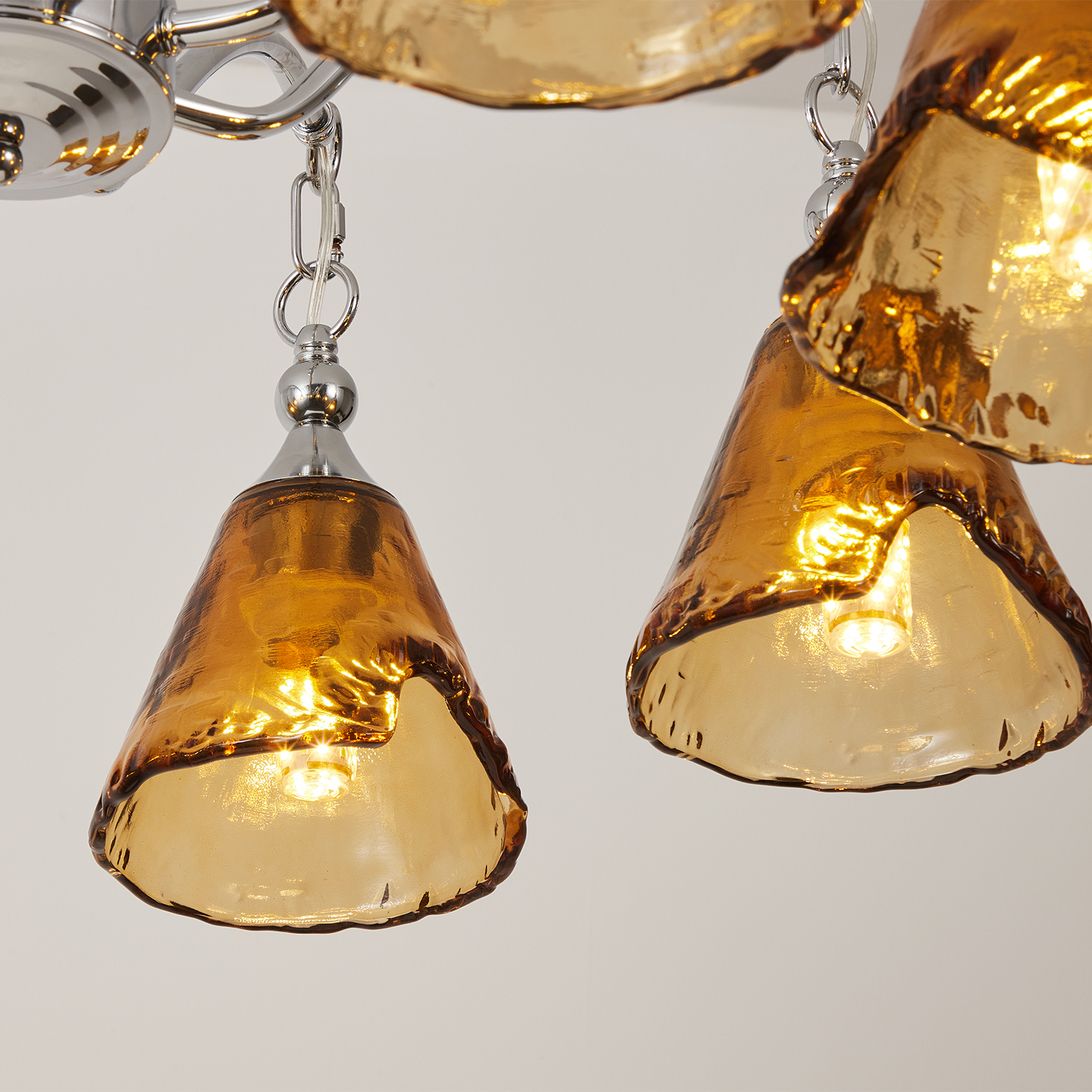 Amber Bell Glass Chandelier