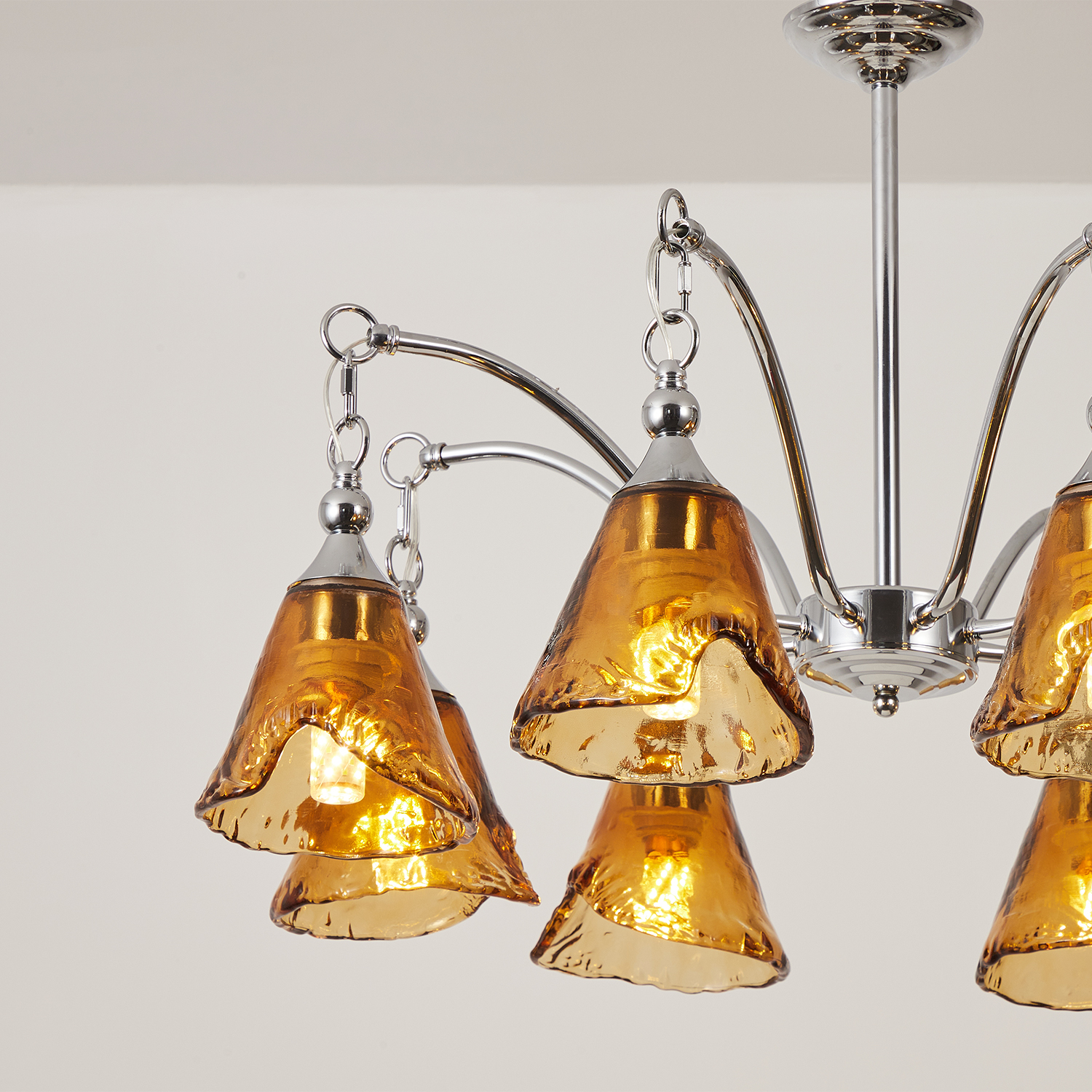 Amber Bell Glass Chandelier