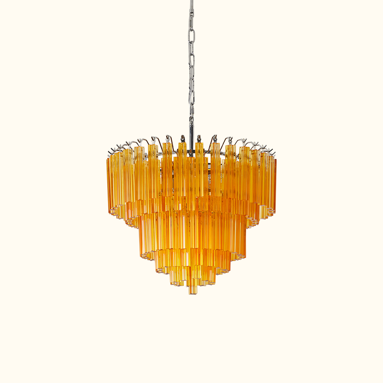 Amber Crystal Cascade Waterfall Chandelier