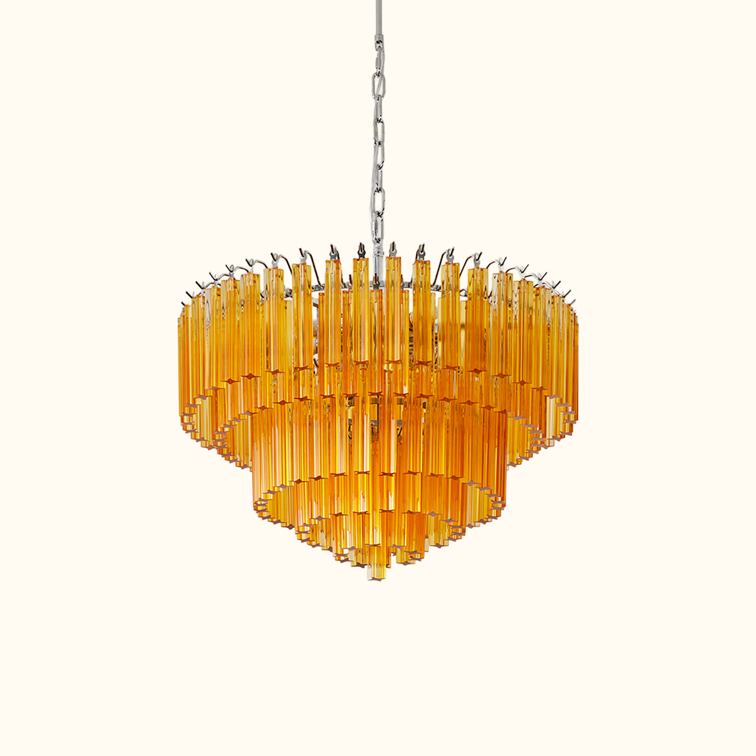 Amber Crystal Cascade Waterfall Chandelier