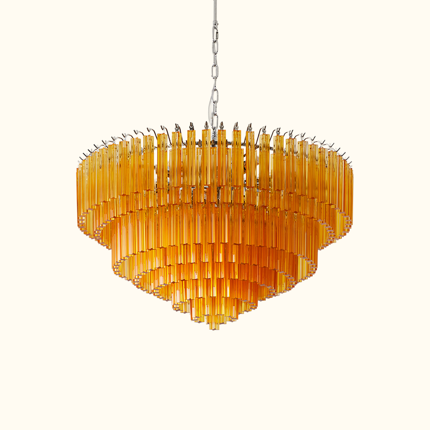 Amber Crystal Cascade Waterfall Chandelier