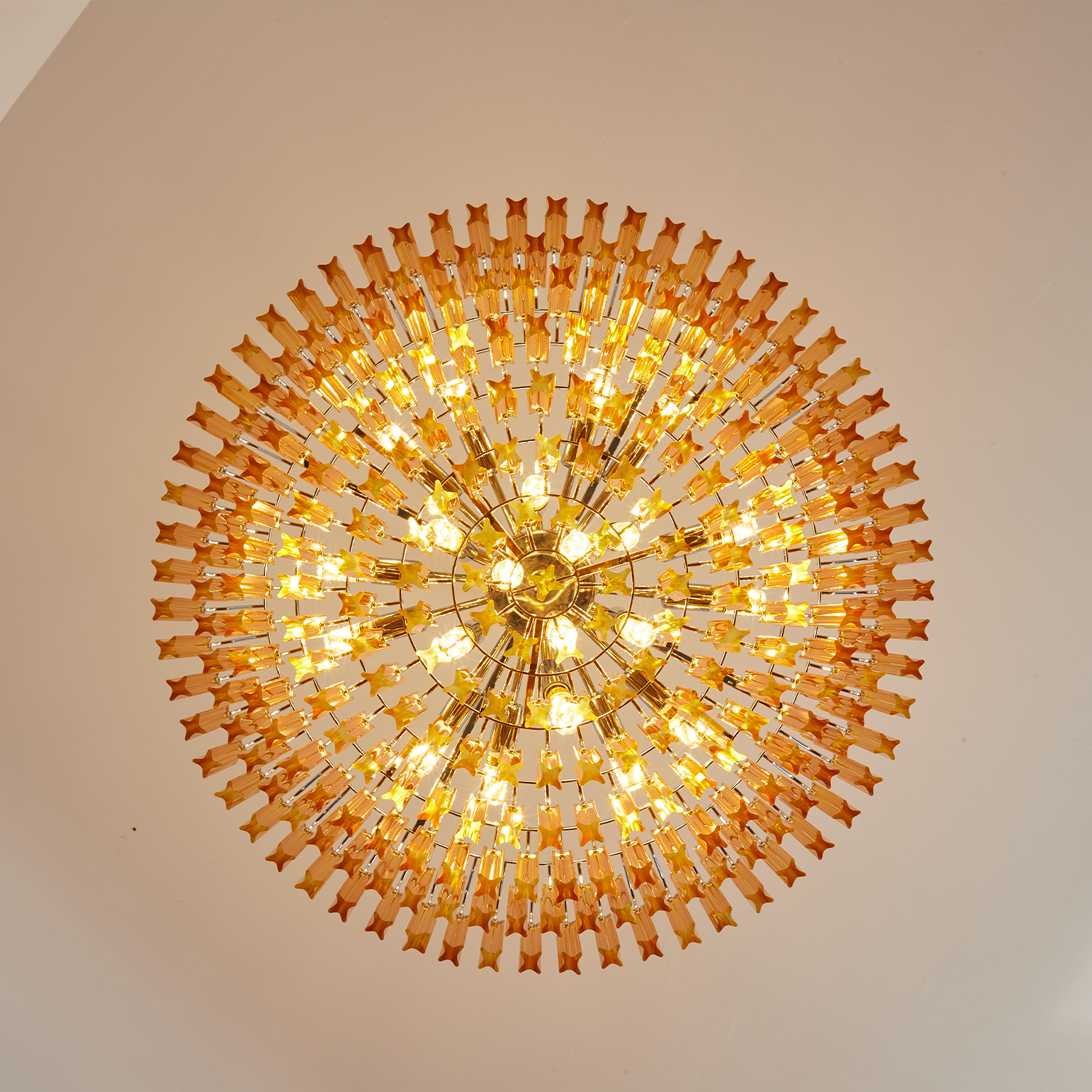 Amber Crystal Cascade Waterfall Chandelier