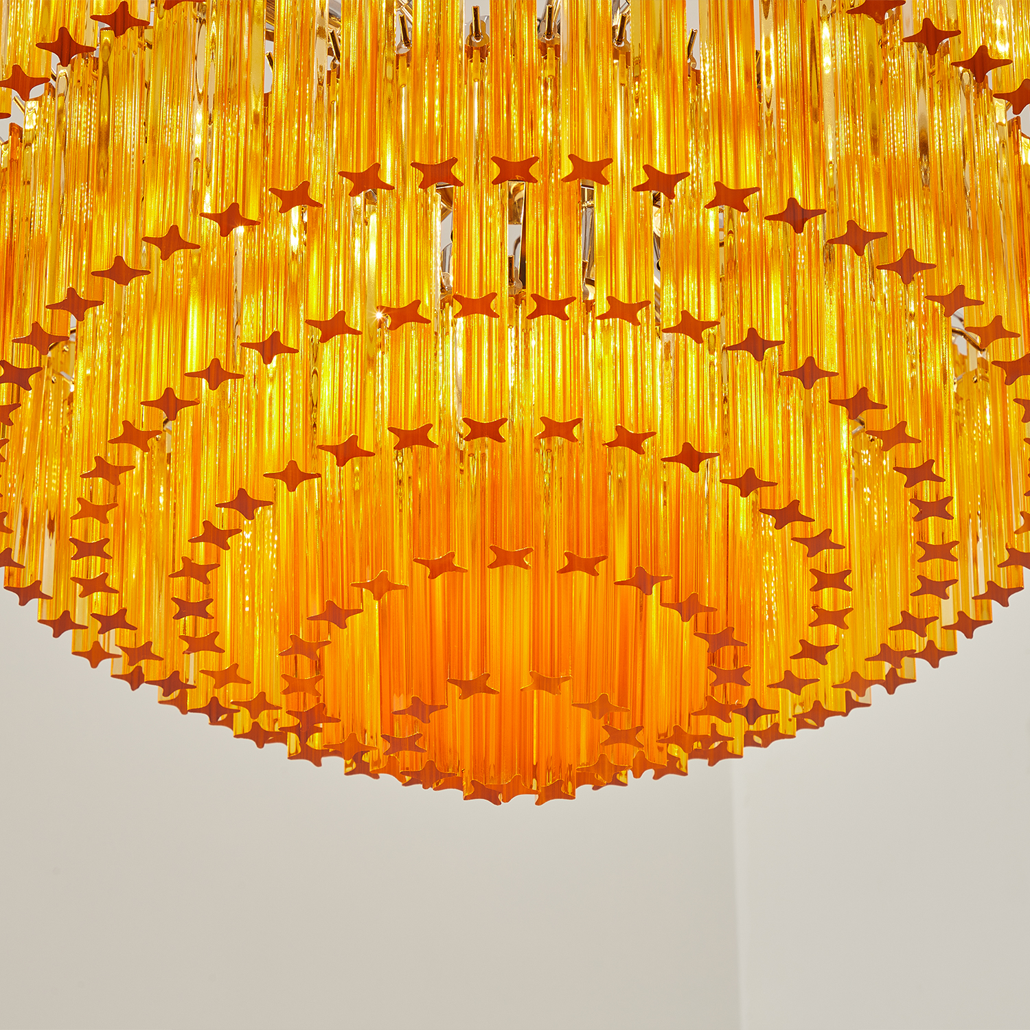 Amber Crystal Cascade Waterfall Chandelier