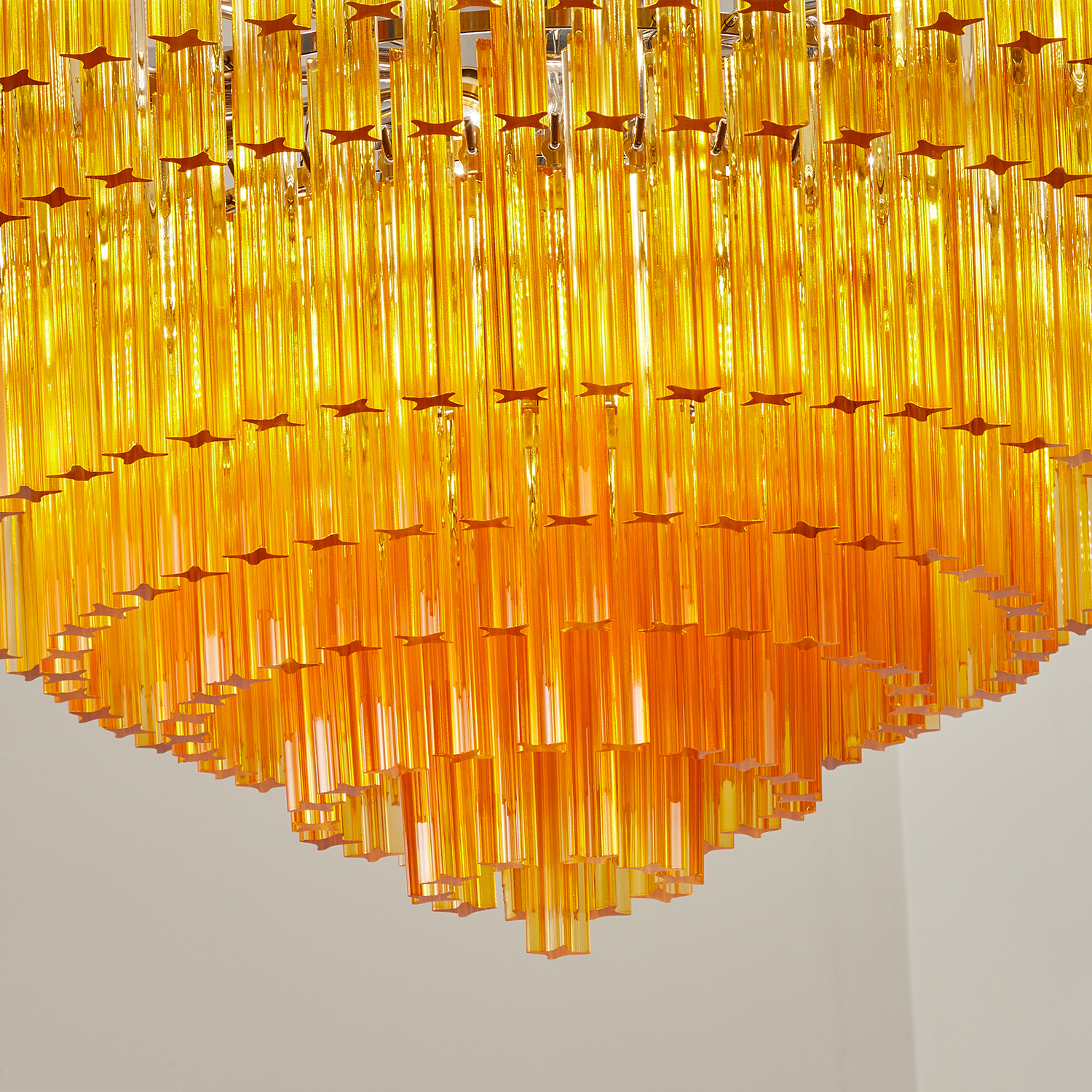 Amber Crystal Cascade Waterfall Chandelier