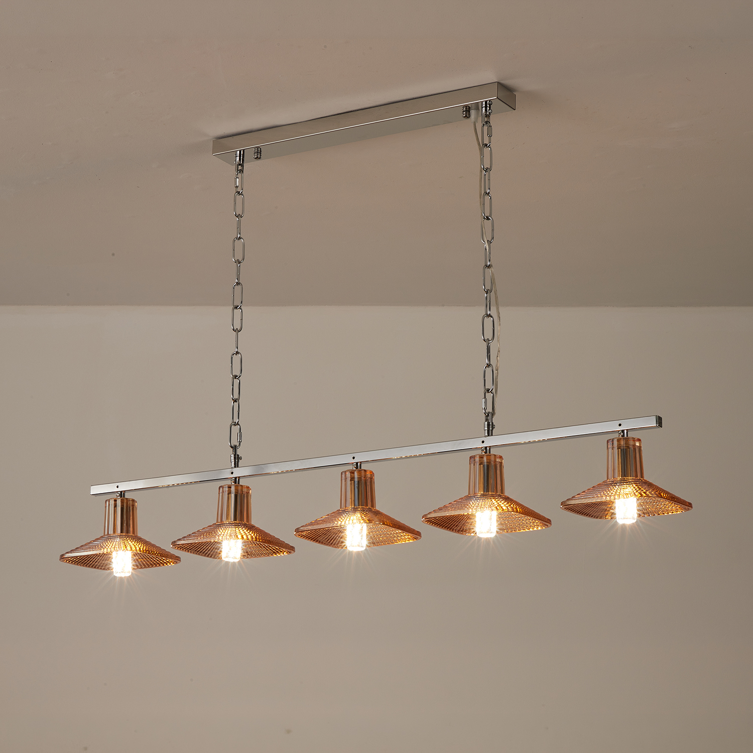 Amber Crystal Linear Pendant Light by Carl 1960s