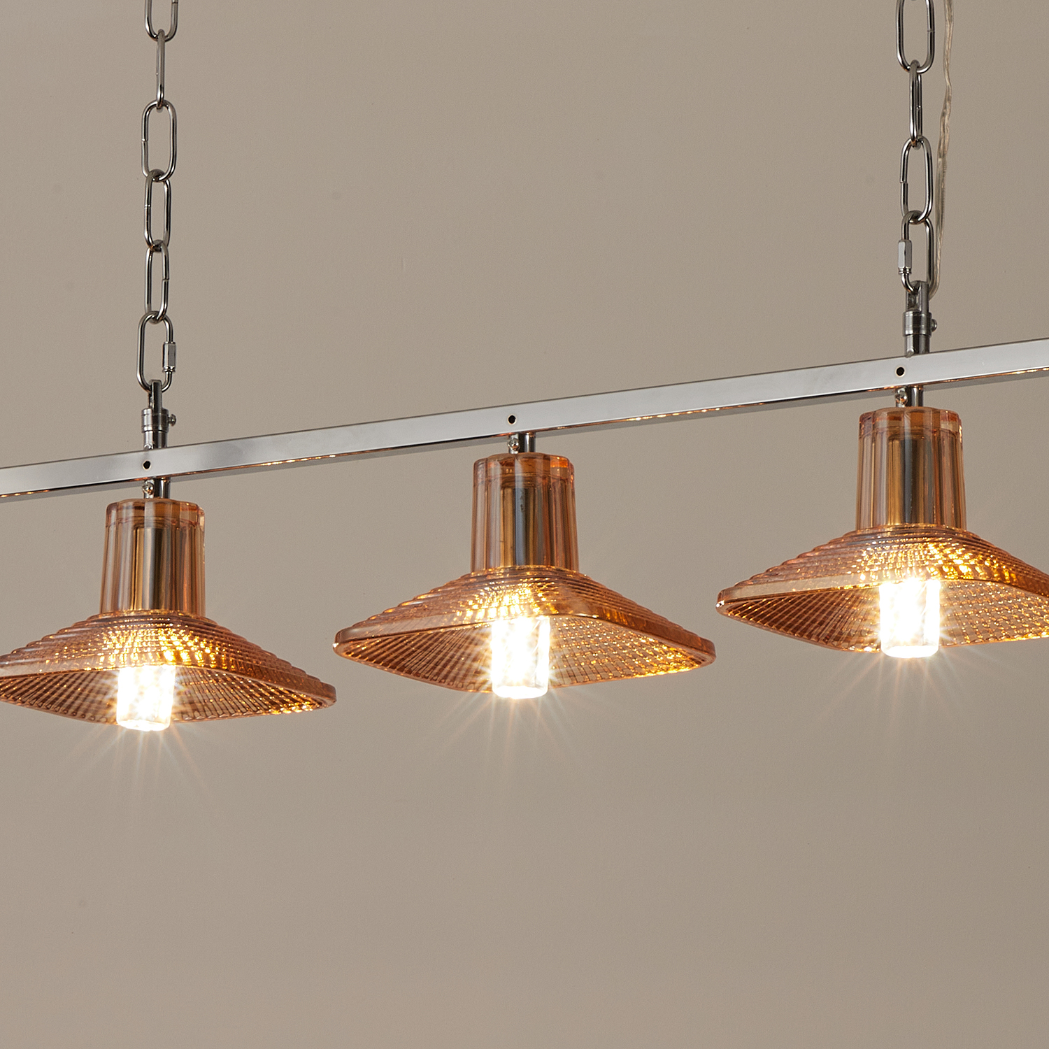 Amber Crystal Linear Pendant Light by Carl 1960s