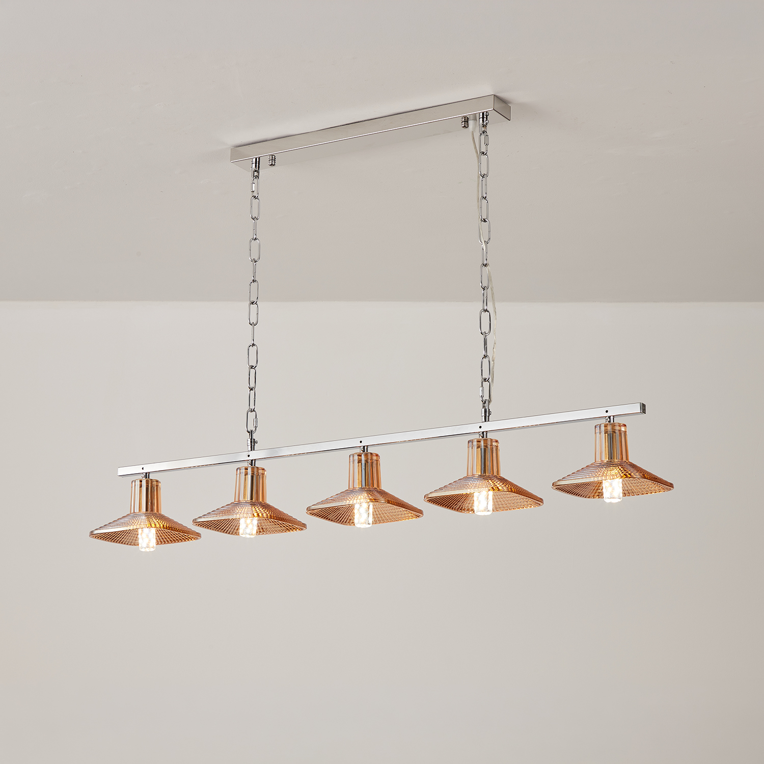 Amber Crystal Linear Pendant Light by Carl 1960s