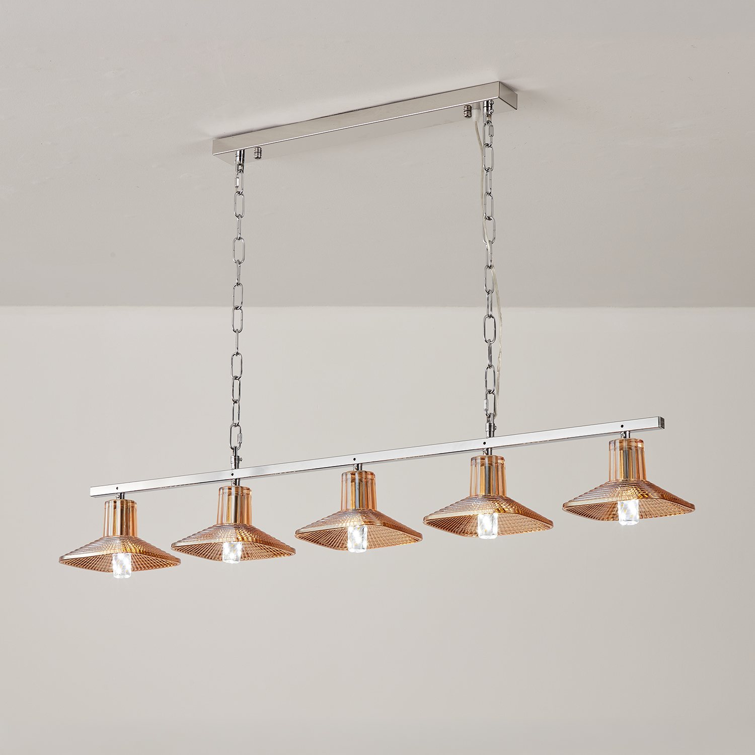 Amber Crystal Linear Pendant Light by Carl 1960s