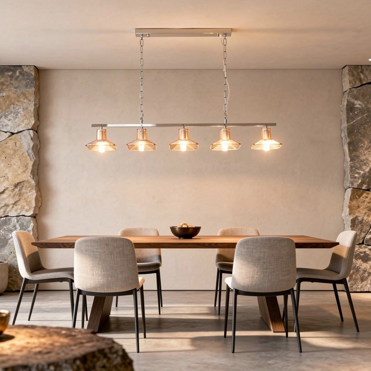 Amber Crystal Linear Pendant Light by Carl 1960s