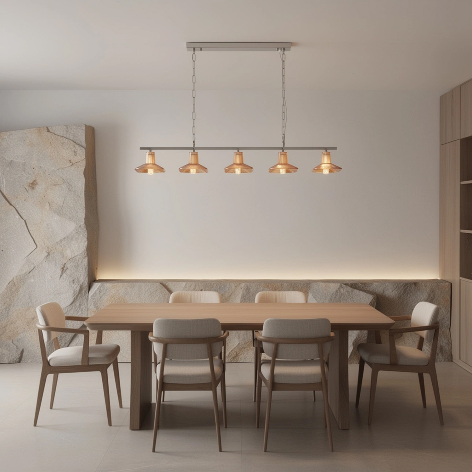 Amber Crystal Linear Pendant Light by Carl 1960s