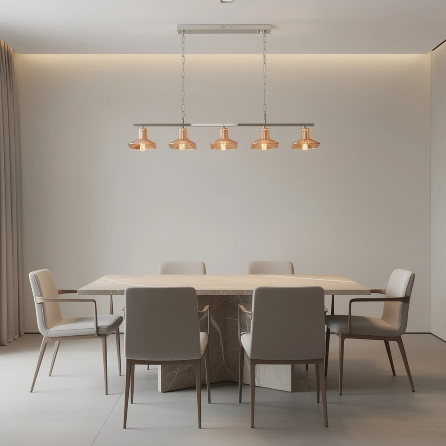 Amber Crystal Linear Pendant Light by Carl 1960s