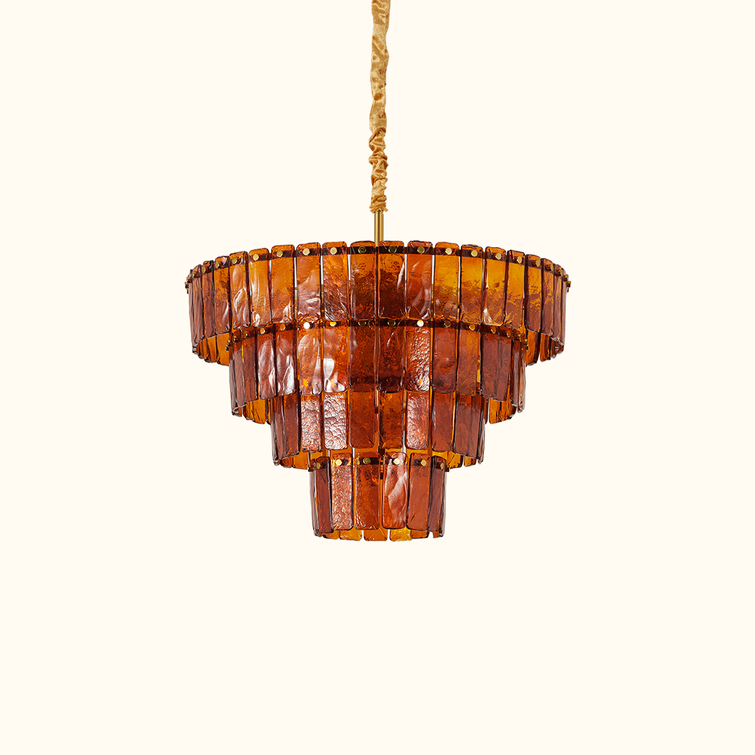 Amber-Murano-Glass-Cascade-Tiered-Chandelier