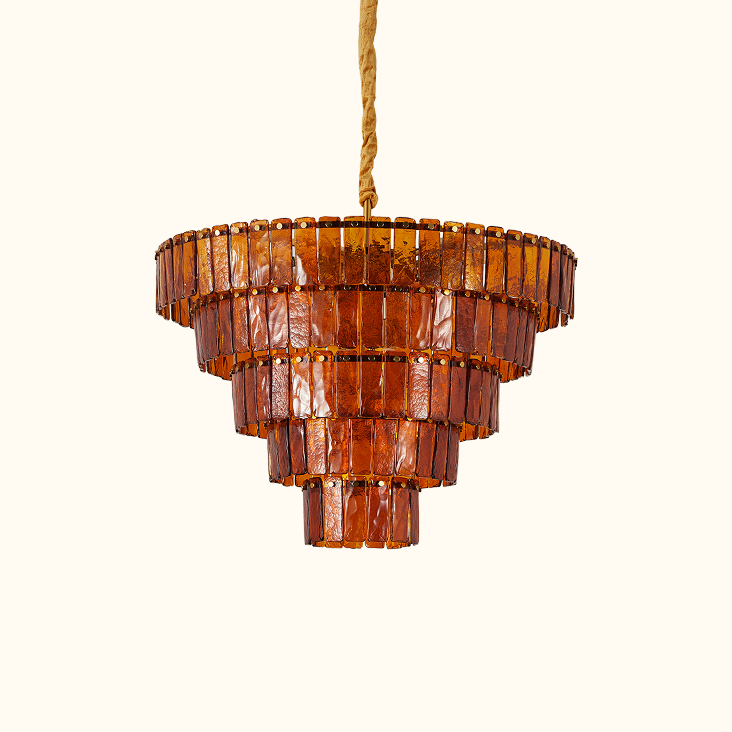 Amber-Murano-Glass-Cascade-Tiered-Chandelier