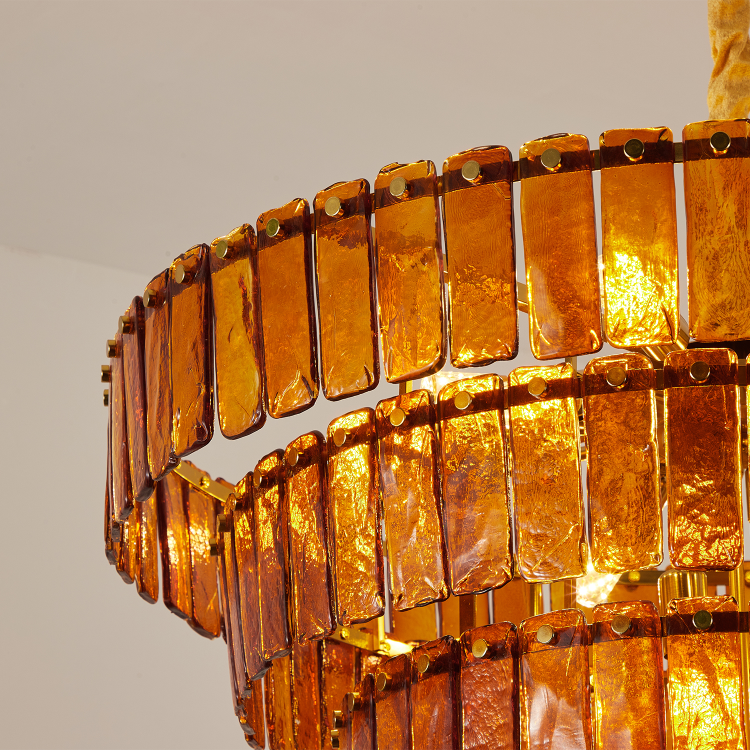 Amber-Murano-Glass-Cascade-Tiered-Chandelier