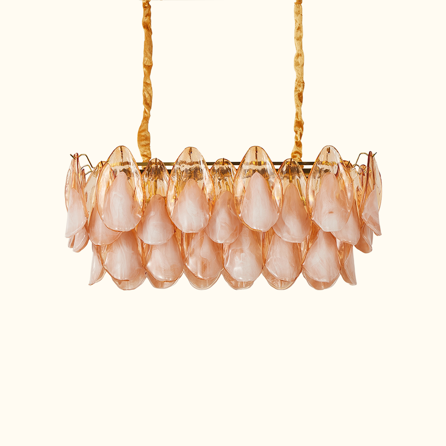Amber Petal Glass Linear Pendant