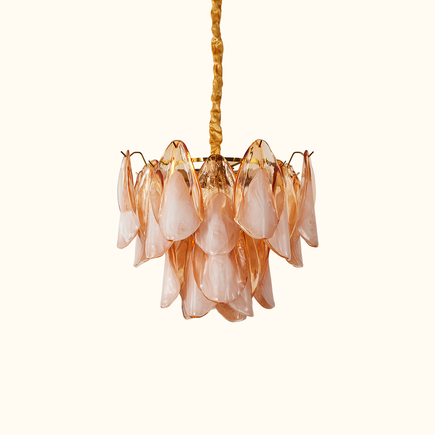 Amber Petal Glass Pendant
