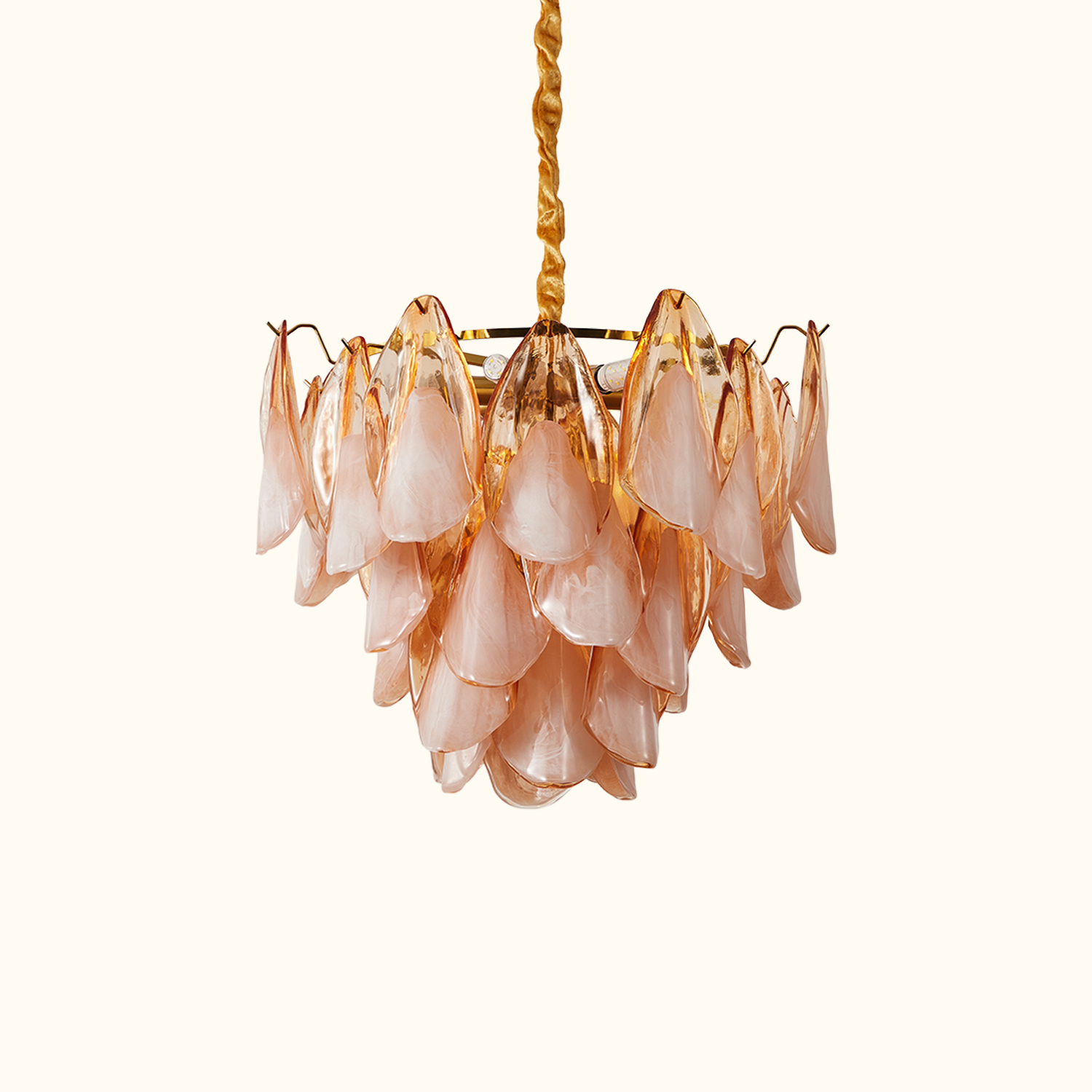 Amber Petal Glass Pendant