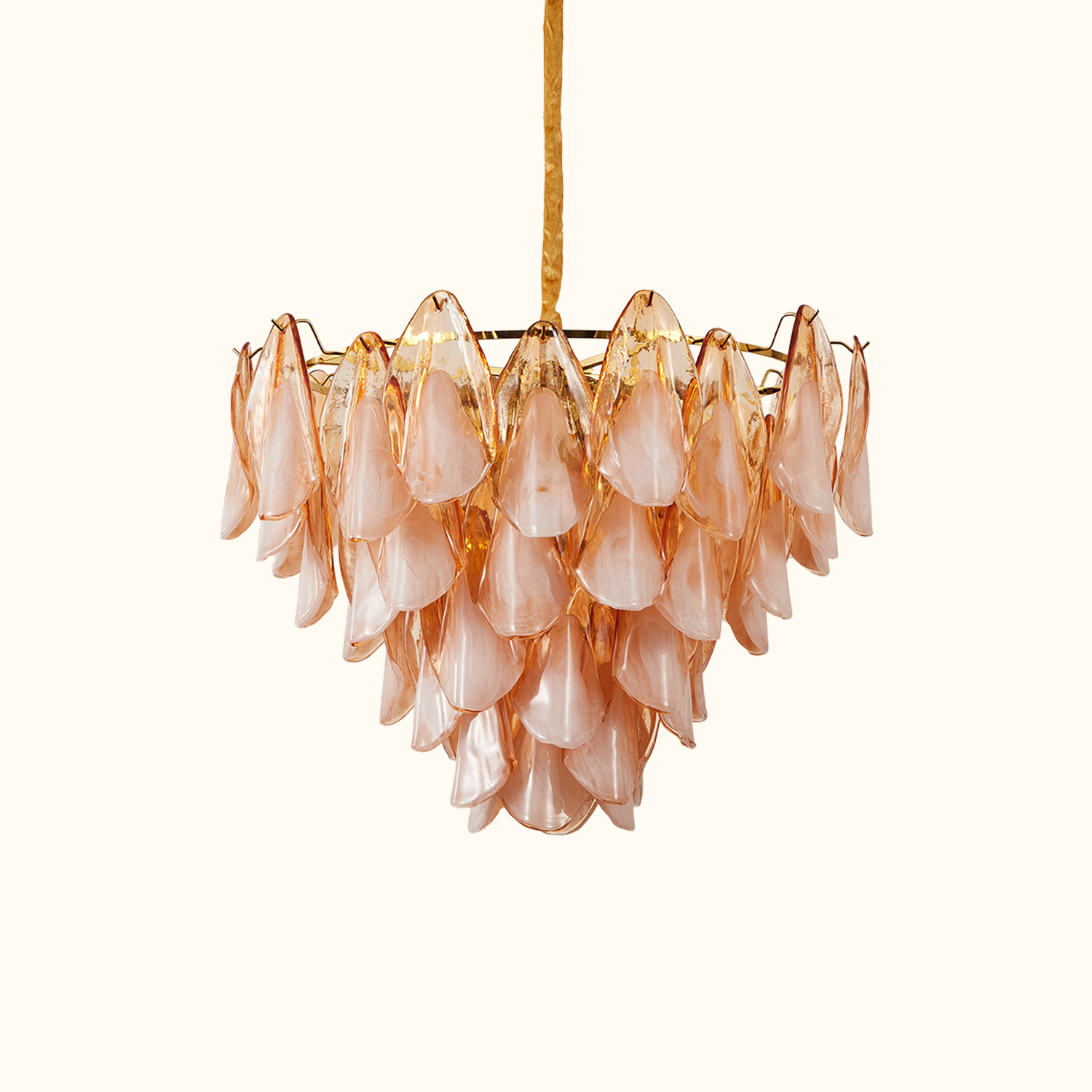 Amber Petal Glass Pendant