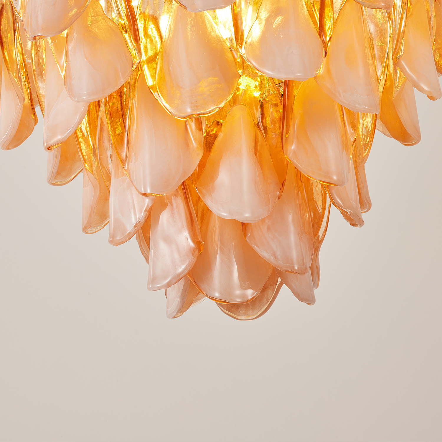 Amber Petal Glass Pendant