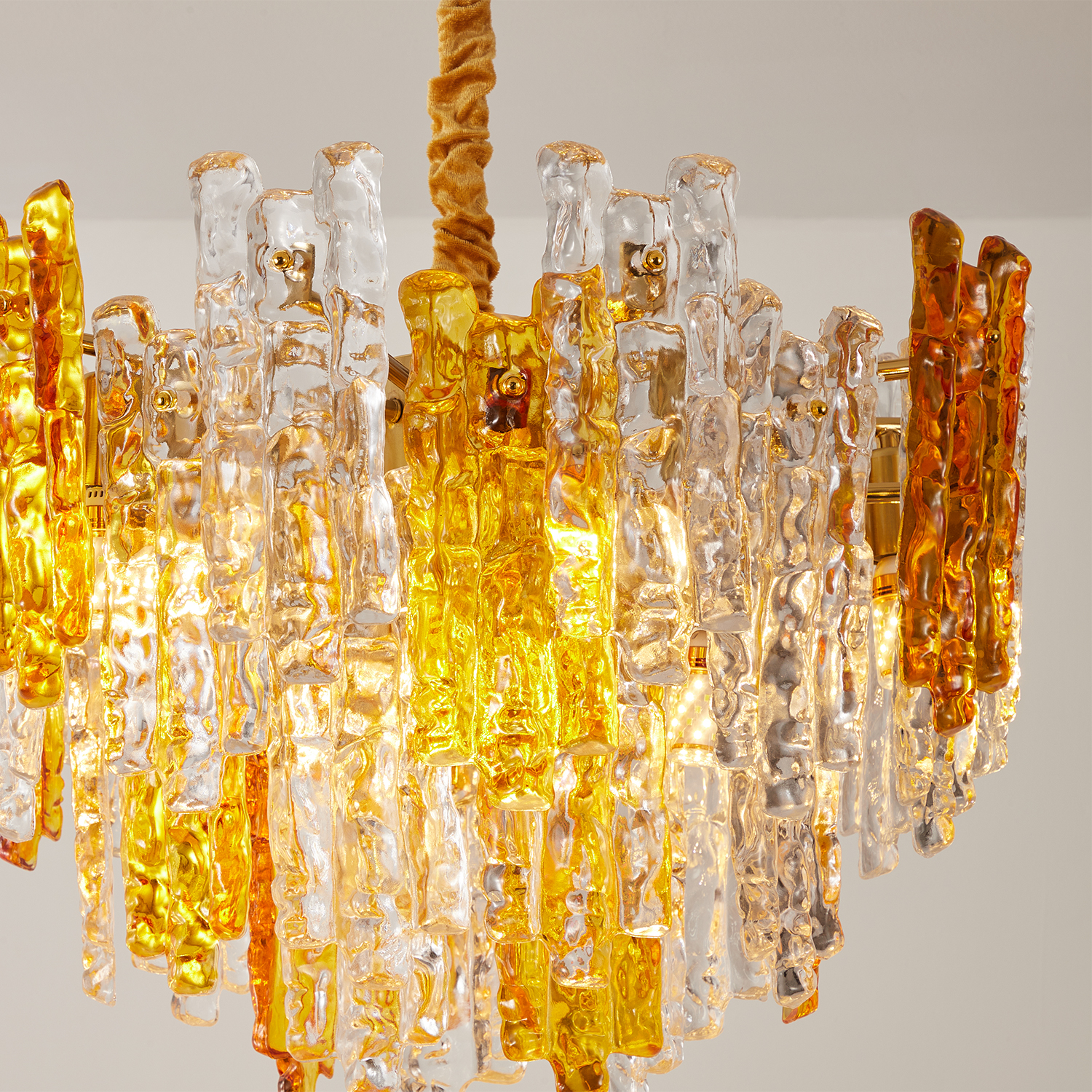 Ambra Murano Tronchi Glass Chandelier