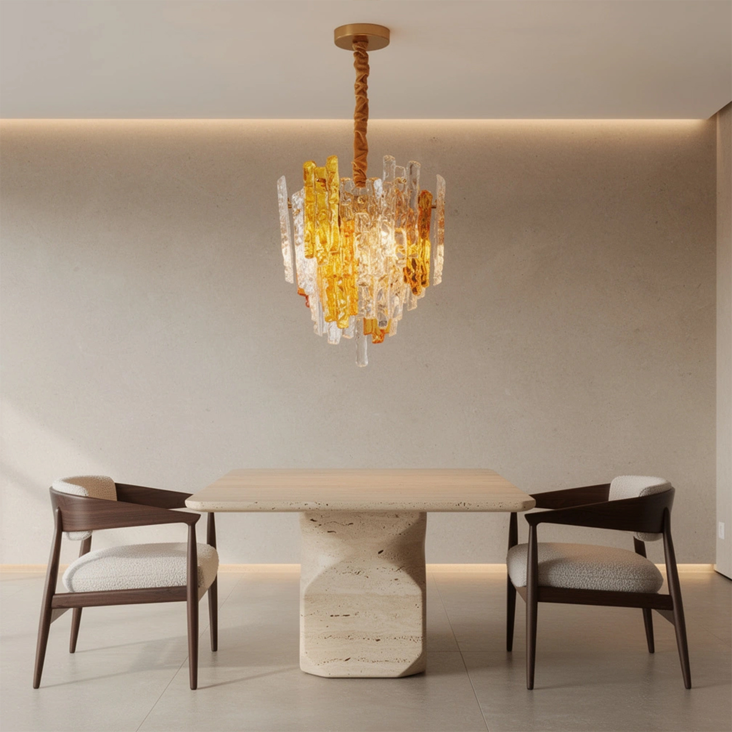 Ambra Murano Tronchi Glass Chandelier