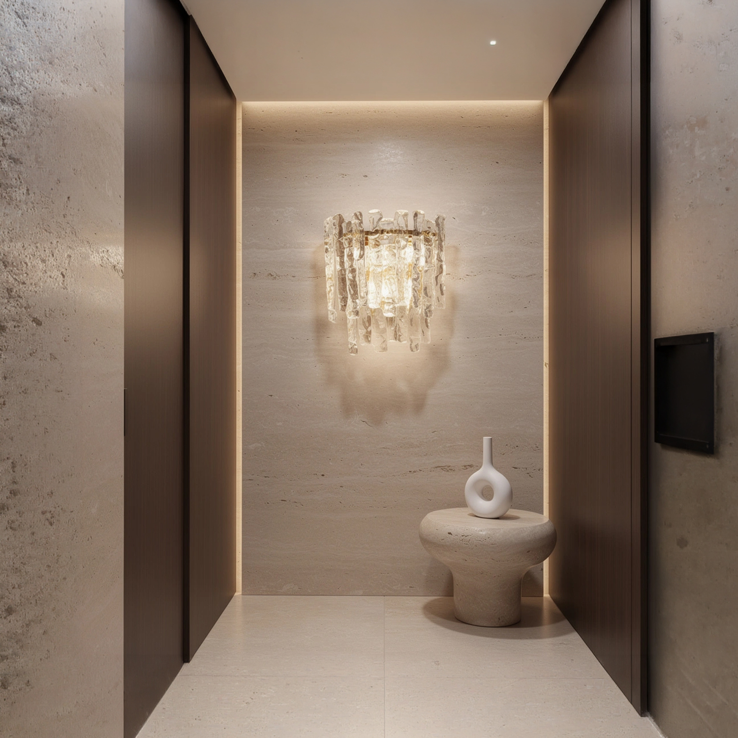 Ambra Murano Tronchi Glass Wall Sconce