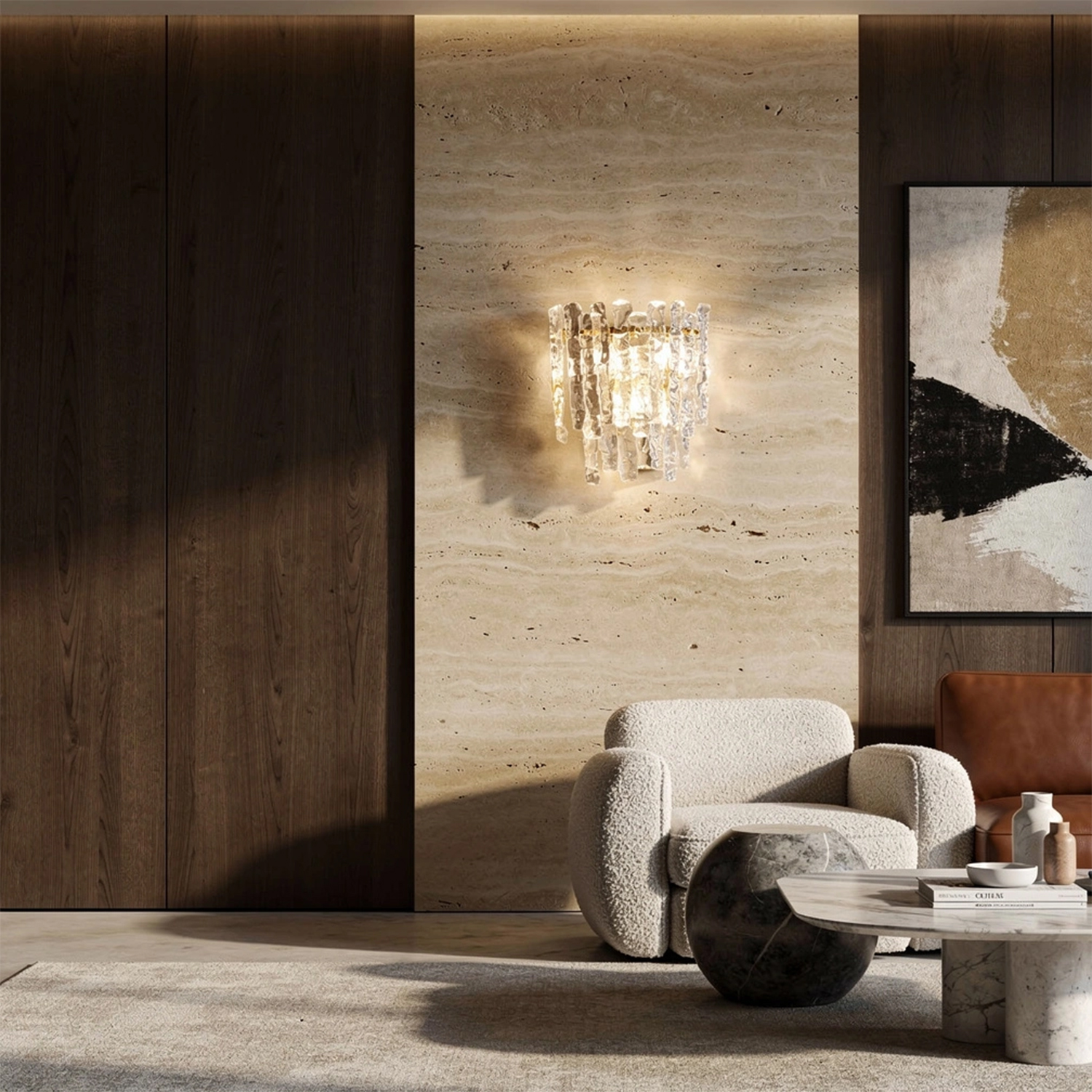 Ambra Murano Tronchi Glass Wall Sconce