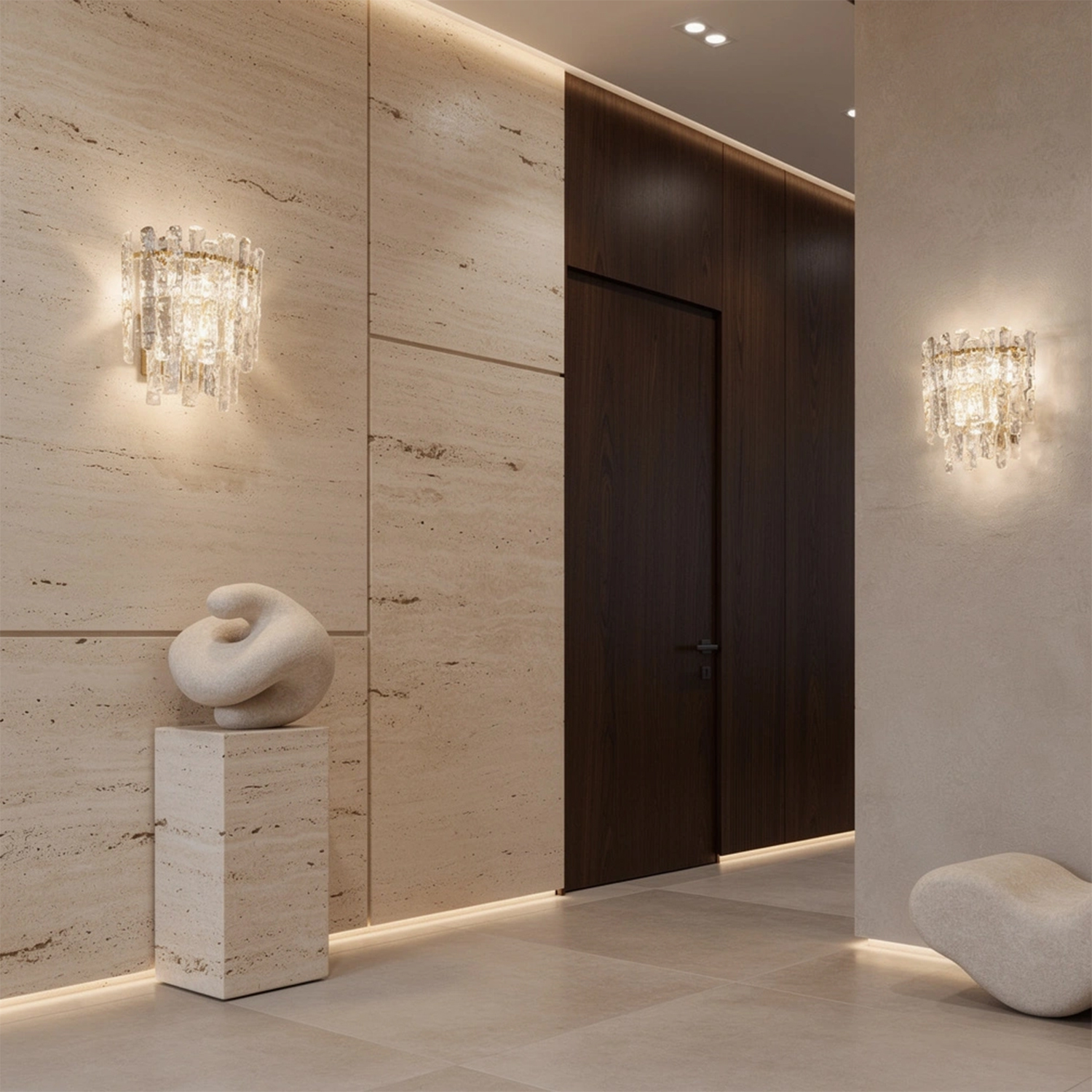 Ambra Murano Tronchi Glass Wall Sconce