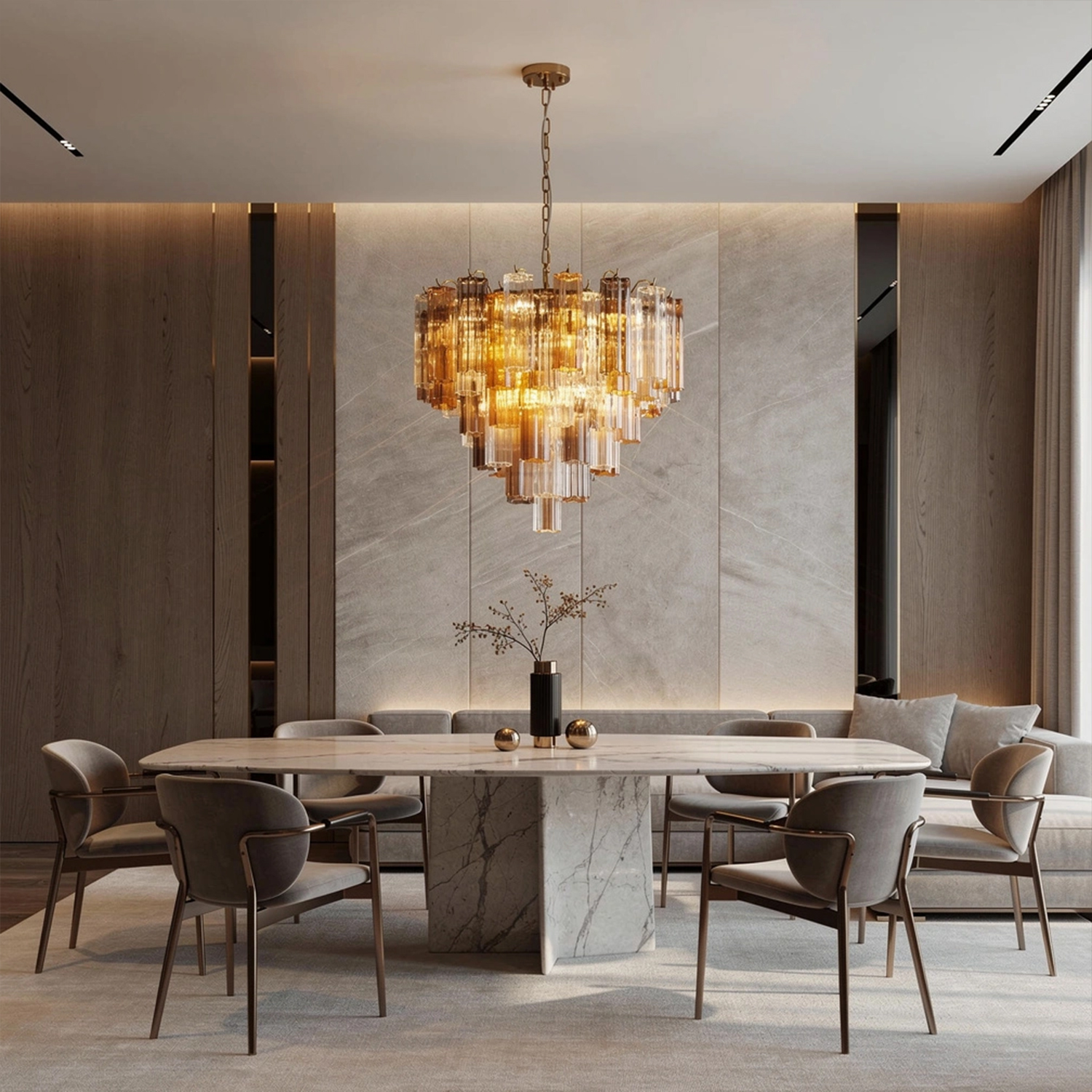 Aurelia Champagne Glass Cascade Chandelier
